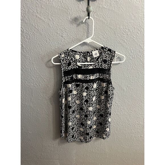 CAbi Tops - Cabi Womens Black & White Blouse Top Sleeveless Size Small‎